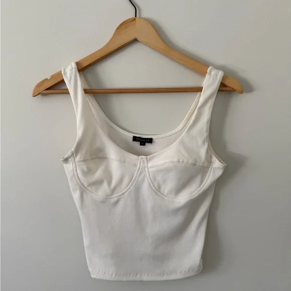 Dynamite Cream Ribbed Bustier Tank - Picture 3 of 4